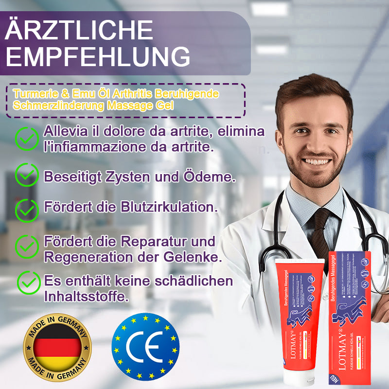 Offizieller Shop | LOTMAY® Kurkuma- & Emuöl Arthritis Beruhigendes Schmerz-Massagegel