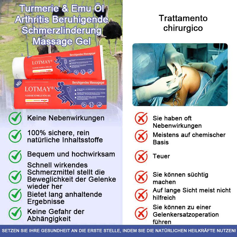 Offizieller Shop | LOTMAY® Kurkuma- & Emuöl Arthritis Beruhigendes Schmerz-Massagegel