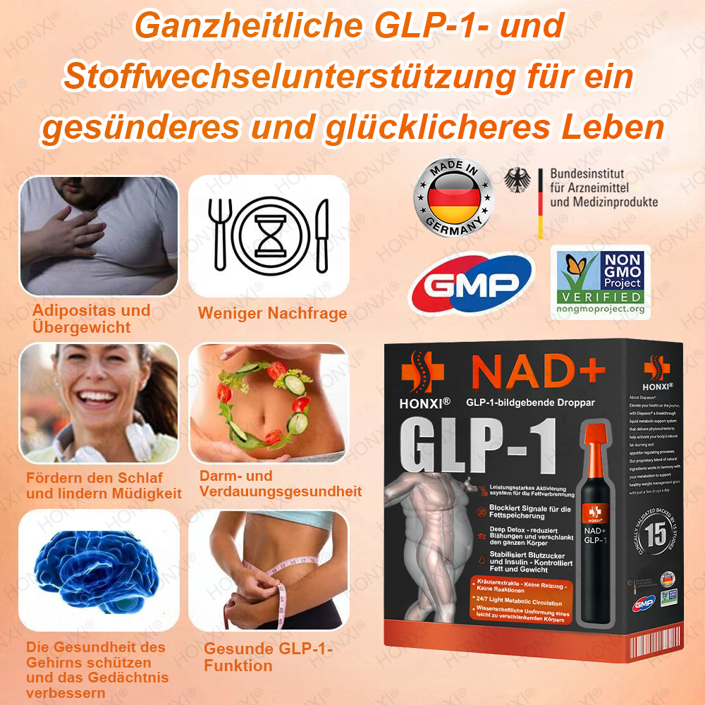🔥 Letzter Platz verfügbar! ⚡ Sichere dir 30 % RABATT – nur für kurze Zeit! HONXI® NAD+ GLP-1 bildgebende Droppar – geeignet bei Fettleibigkeit, Diabetes und Herz-Kreislauf-Erkrankungen