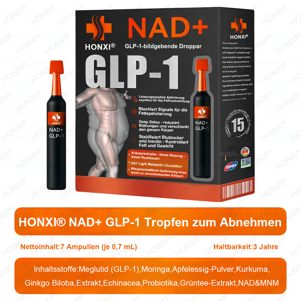 🔥 Letzter Platz verfügbar! ⚡ Sichere dir 30 % RABATT – nur für kurze Zeit! HONXI® NAD+ GLP-1 bildgebende Droppar – geeignet bei Fettleibigkeit, Diabetes und Herz-Kreislauf-Erkrankungen