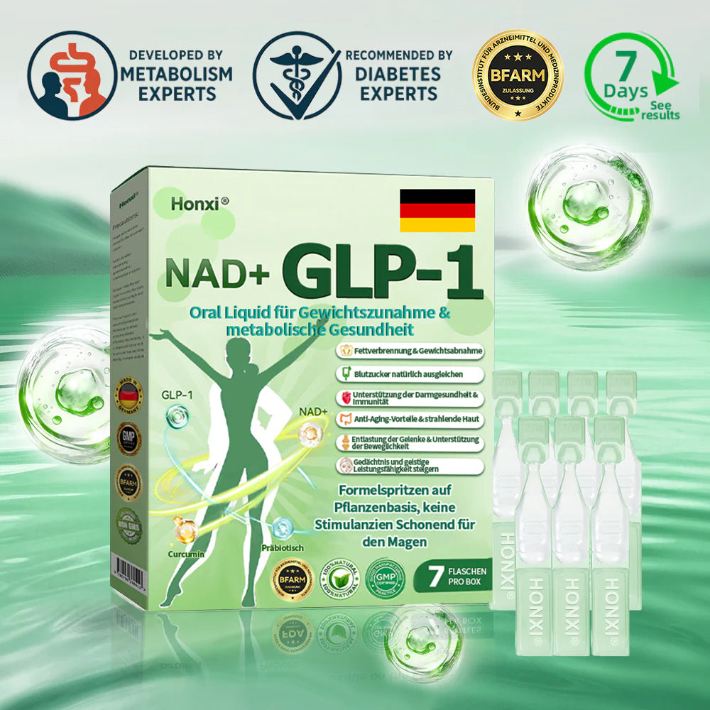Offizieller Store | Honxi® NAD+ GLP-1 Oral Liquid für Gewichtszunahme & metabolische Gesundheit (Nur eine Dosis pro Tag, sichtbare Veränderungen in 7 Tagen) ✅ Für Fettleibigkeit, kardiovaskuläre Gesundheit, Diabetes, Schlafapnoe, Gelenkprobleme und mehr.