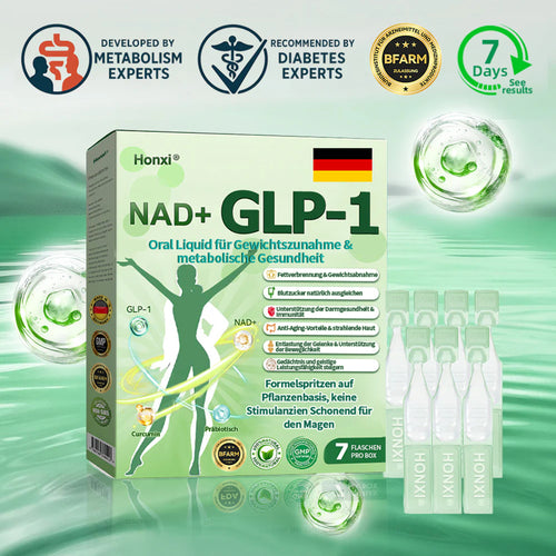 Offizieller Store | Honxi® NAD+ GLP-1 Oral Liquid für Gewichtszunahme & metabolische Gesundheit (Nur eine Dosis pro Tag, sichtbare Veränderungen in 7 Tagen) ✅ Für Fettleibigkeit, kardiovaskuläre Gesundheit, Diabetes, Schlafapnoe, Gelenkprobleme und mehr.