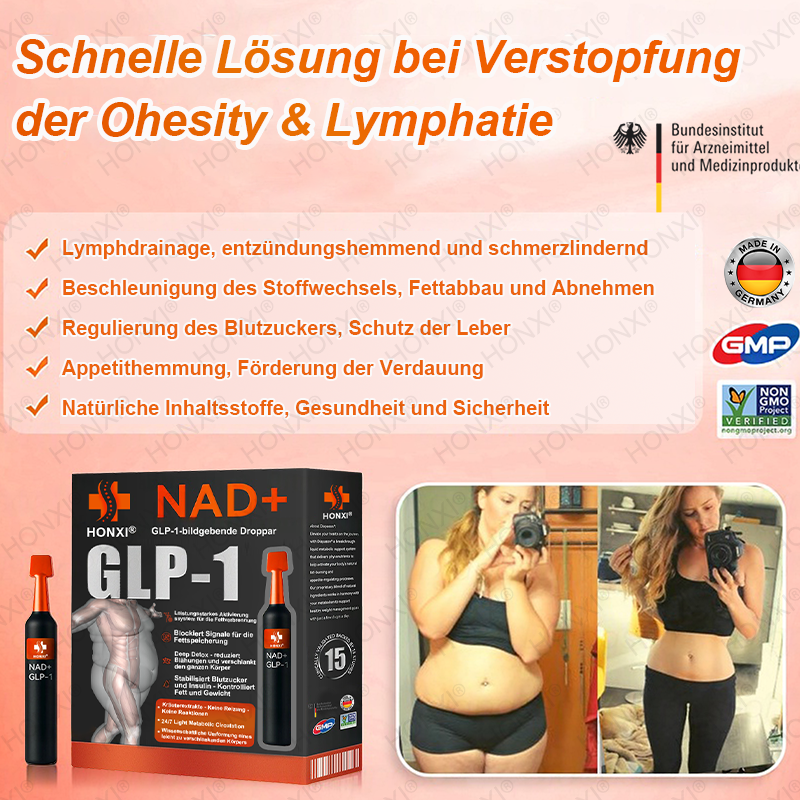 🔥 Letzter Platz verfügbar! ⚡ Sichere dir 30 % RABATT – nur für kurze Zeit! HONXI® NAD+ GLP-1 bildgebende Droppar – geeignet bei Fettleibigkeit, Diabetes und Herz-Kreislauf-Erkrankungen