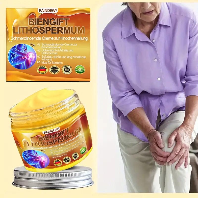 RAINDEW®🔥 BIENGIFT-LITHOSPERMUM Schmerzlindemde Creme zur Knochenheilung👑👑 (Speziell für ältere Erwachsene)