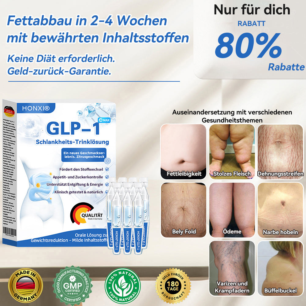 Honxi® GLP-1 Max Schlankheits-Trinklösung 🔥7 Tage sichtbare Wirkung, keine Nebenwirkungen, geeignet für alle Altersgruppen
