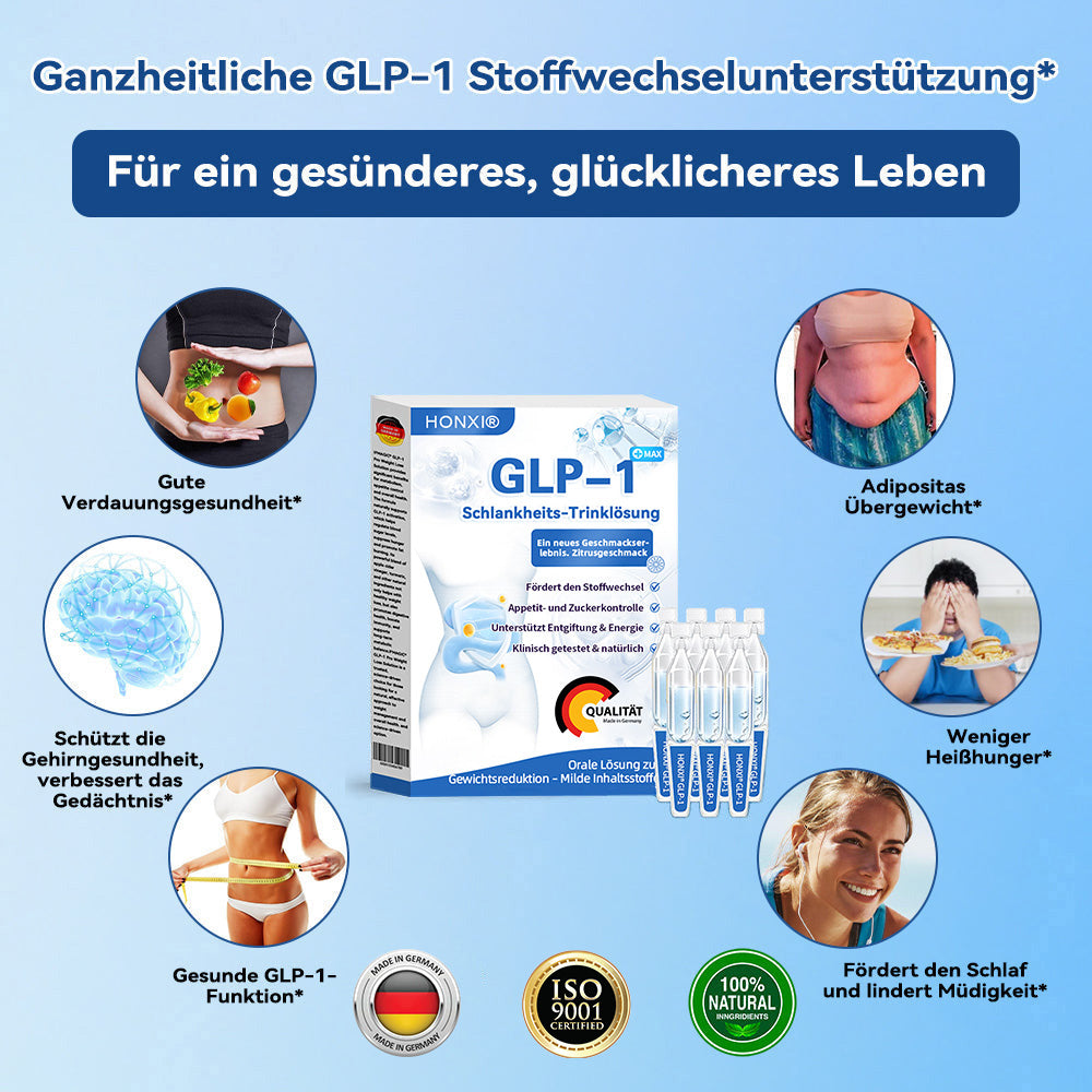 Honxi® GLP-1 Max Schlankheits-Trinklösung 🔥7 Tage sichtbare Wirkung, keine Nebenwirkungen, geeignet für alle Altersgruppen