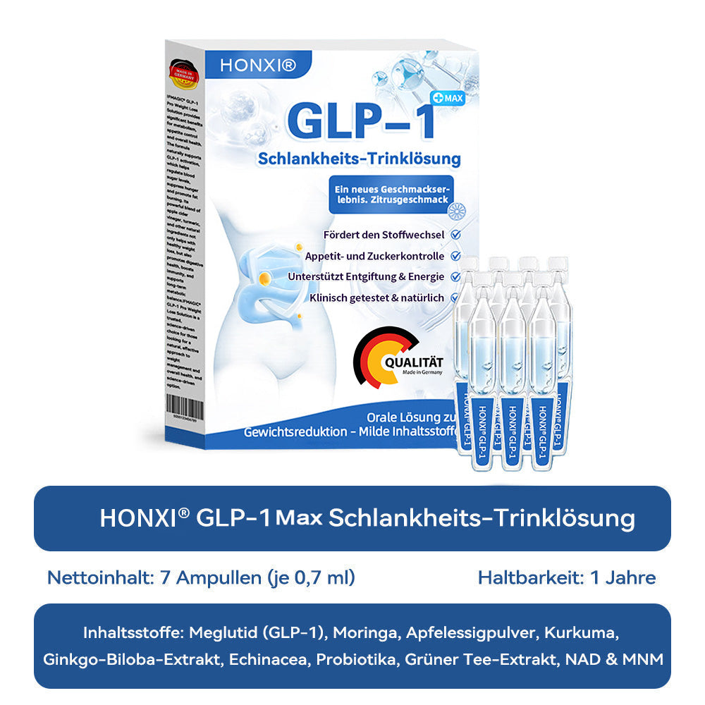 Honxi® GLP-1 Max Schlankheits-Trinklösung 🔥7 Tage sichtbare Wirkung, keine Nebenwirkungen, geeignet für alle Altersgruppen