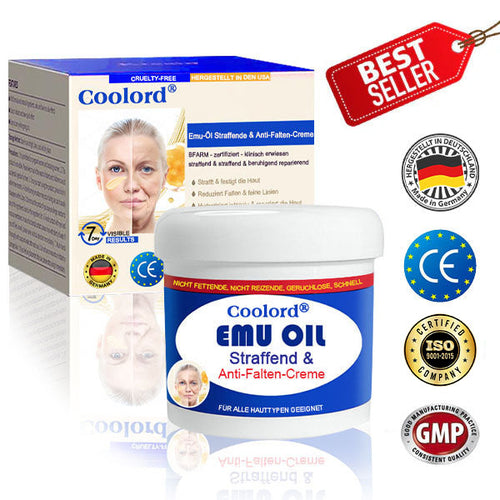 Coolord® Emu Öl Straffend & Anti-Falten Creme🔥Letzter Tag 80% Rabatt 👩 BfArM Zertifiziert – Klinisch Bewährte Festigung, Straffung & Beruhigende Reparatur 🌿