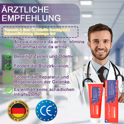 Offizieller Shop | LOTMAY® Kurkuma- & Emuöl Arthritis Beruhigendes Schmerz-Massagegel