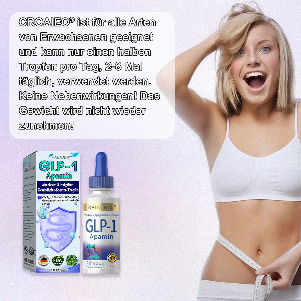 Raindew® GLP-1 Apamin Schlankheits- & Detox-Gesundheitstropfen 💎 (Lebensmitteltauglicher Fettverbrenner – Entwickelt von der Adipositas-Gesellschaft) 💎