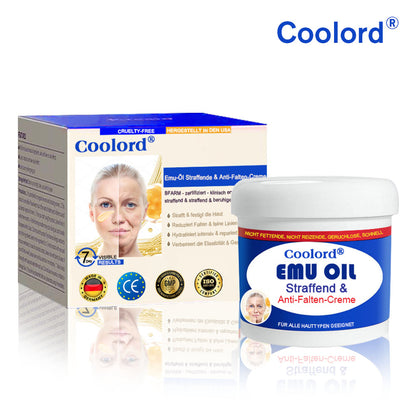 Coolord® Emu Öl Straffend & Anti-Falten Creme🔥Letzter Tag 80% Rabatt 👩 BfArM Zertifiziert – Klinisch Bewährte Festigung, Straffung & Beruhigende Reparatur 🌿